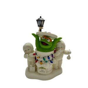2006 Dept 56 Snowbabies Sesame Street Merry Christmas Oscar Figurine Ba Humbug